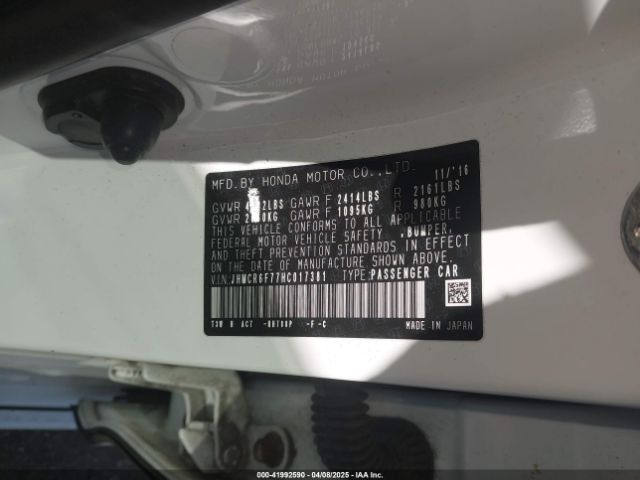 JHMCR6F77HC017381 Honda Accord Hybrid Touring