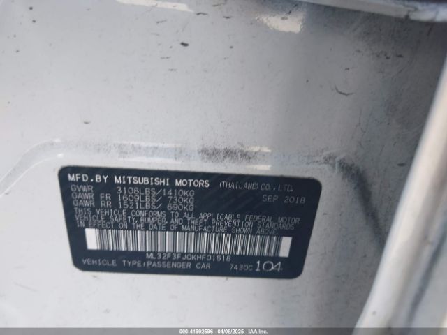 ML32F3FJ0KHF01618 Mitsubishi Mirage G4 Es
