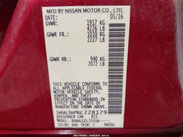 1N4AL3AP9GC228179 Nissan 2016