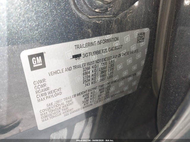 3GTU9BET2LG436337 GMC Sierra 1500 4wd  Standard Box Sle