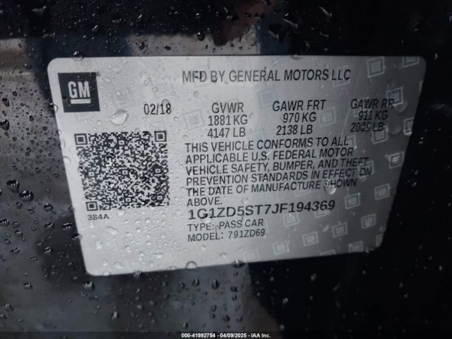 1G1ZD5ST7JF194369 Chevrolet MALIBU LT