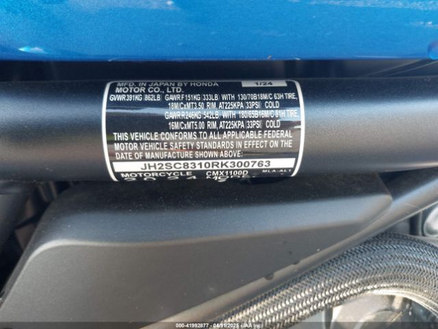 2024 HONDA CMX1100 JH2SC8310RK300763 Photo 9