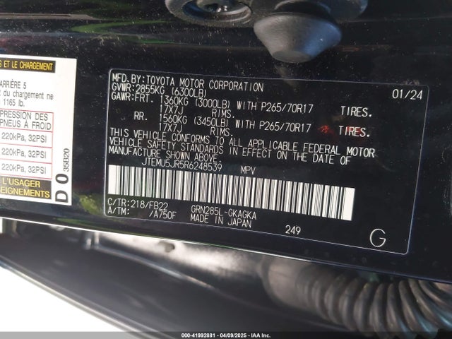 JTEMU5JR5R6248539 Toyota 1gr-fe
