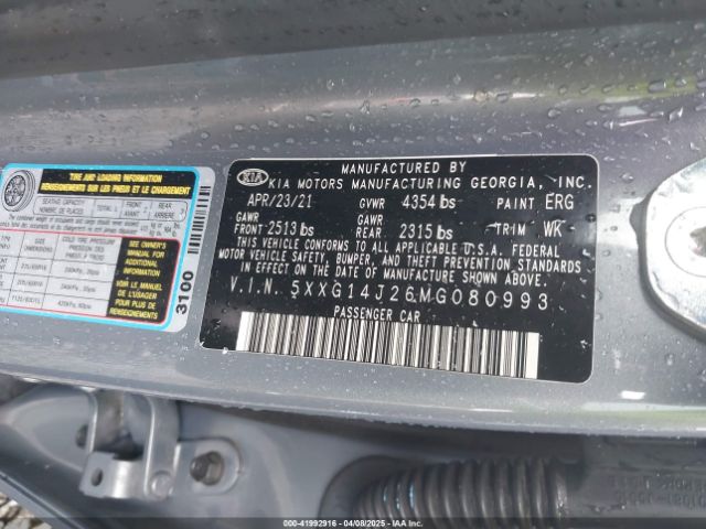 5XXG14J26MG080993 KIA t-gdi gamma ii