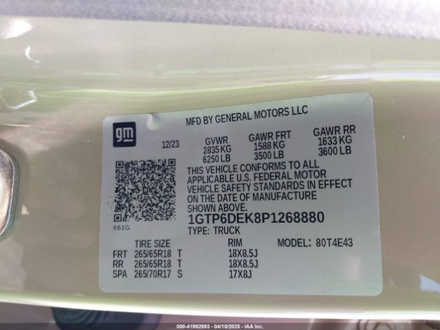 1GTP6DEK8P1268880 GMC Canyon 4wd  Short Box At4