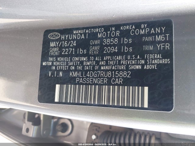 KMHLL4DG7RU815882 Hyundai mpi nu pe