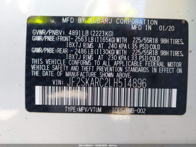 JF2SKARC2LH514896 Subaru Forester Sport