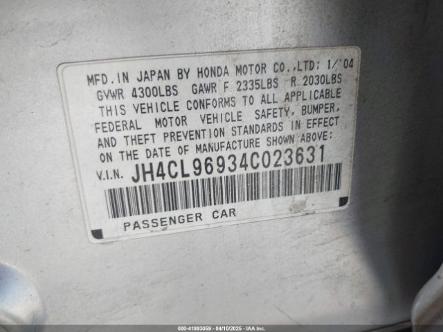 2004 ACURA TSX JH4CL96934C023631 Photo 8