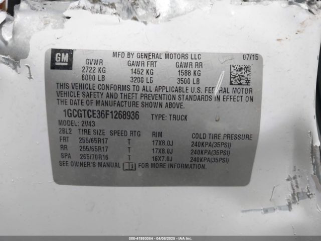 1GCGTCE36F1268936 Chevrolet Colorado Z71