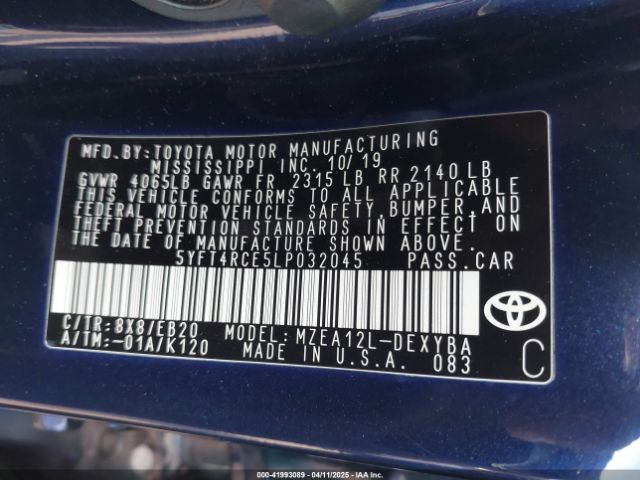 5YFT4RCE5LP032045 Toyota Corolla Xse