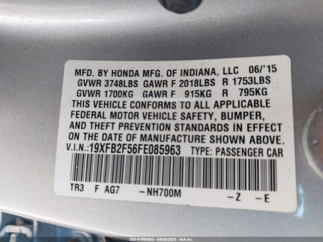 19XFB2F56FE085963 Honda Civic Lx