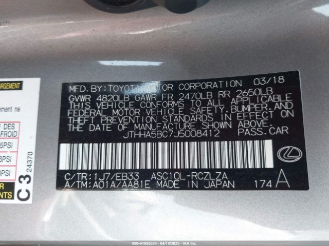 JTHHA5BC7J5008412 Lexus RC 300
