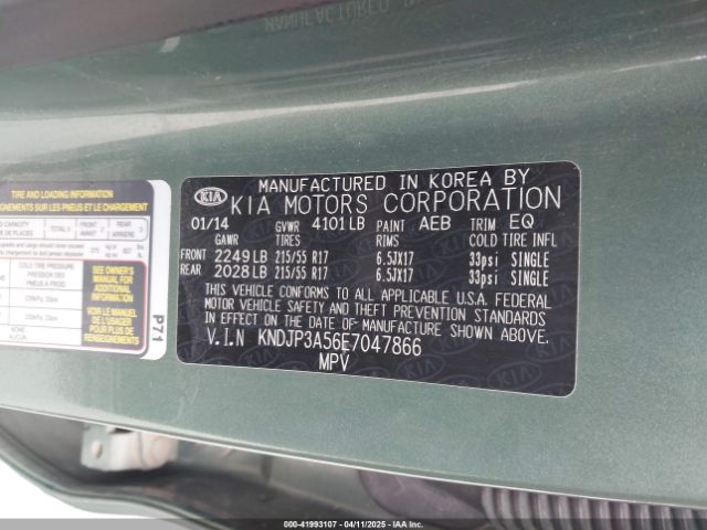 KNDJP3A56E7047866 KIA SOUL +