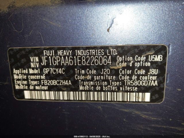 JF1GPAA61E8226064 Subaru Impreza 2.0i