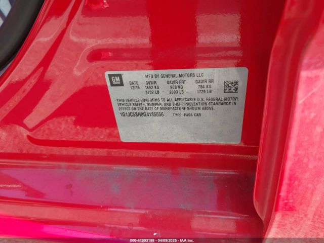 1G1JC5SH8G4135556 Chevrolet Sonic Lt Auto