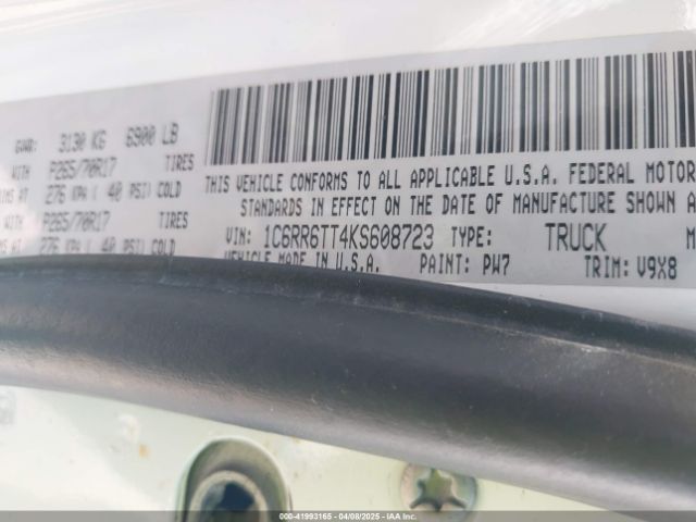 1C6RR6TT4KS608723 RAM 1500 Classic Slt  4x2 6'4 Box