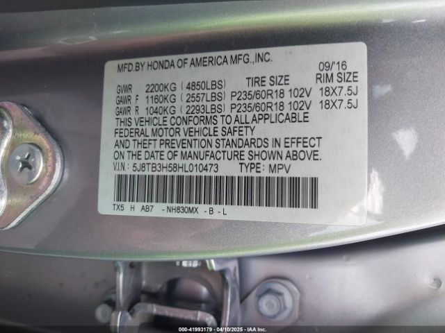 5J8TB3H58HL010473 Acura Rdx Technology   Acurawatch Plus Packages/w/technology Package