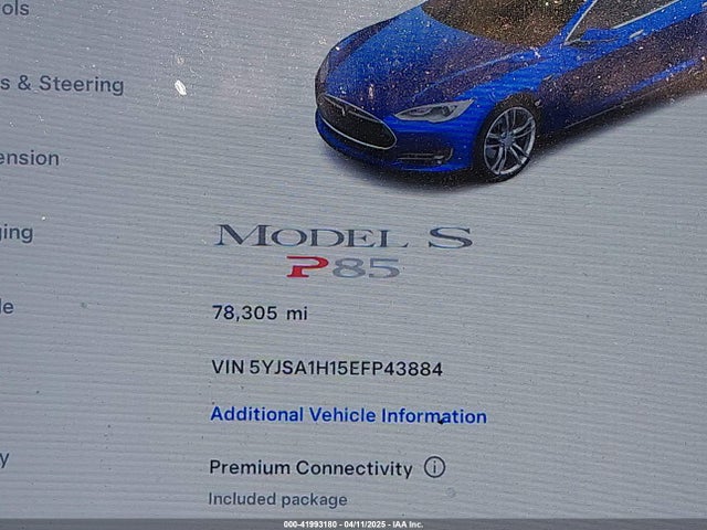 Tesla Model S P85 2014 5YJSA1H15EFP43884 Image 14