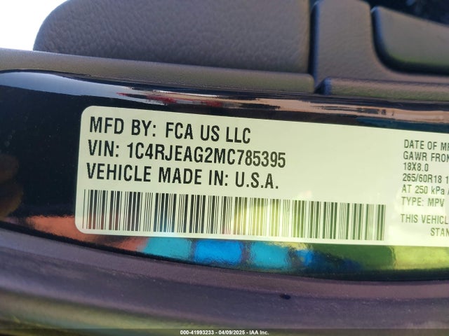 1C4RJEAG2MC785395 Jeep Grand Cherokee