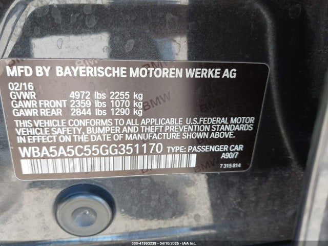 WBA5A5C55GG351170 BMW 528I