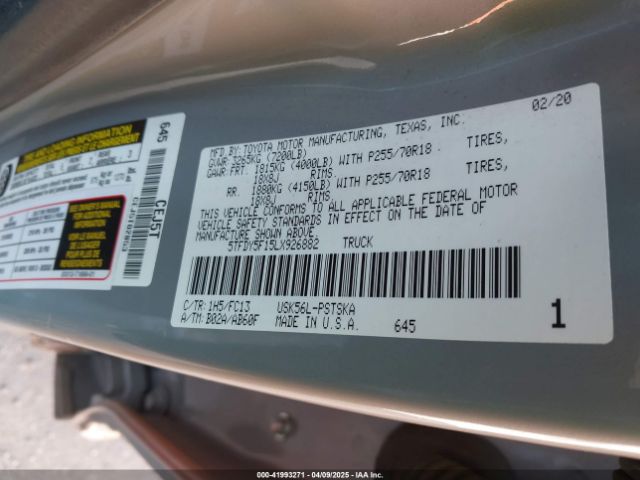 5TFDY5F15LX926882 Toyota Tundra Sr5