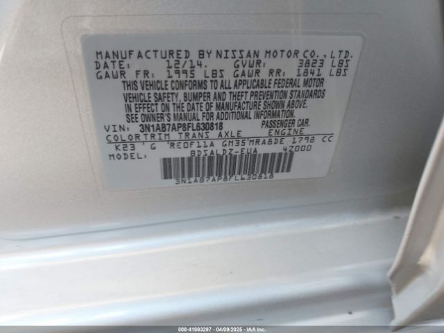 3N1AB7AP8FL630818 Nissan 2015
