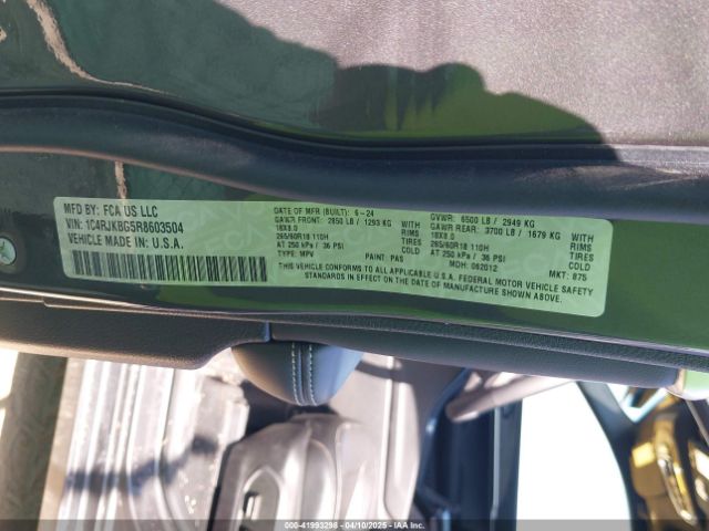 1C4RJKBG5R8603504 Jeep Grand Cherokee L Limited 4x4