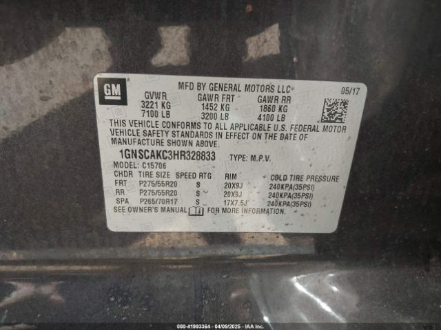 1GNSCAKC3HR328833 Chevrolet Tahoe Ls