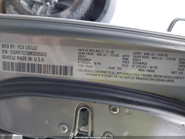 RAM 1500 Classic 2021 1C6RR7GT0MS505043 Image 9