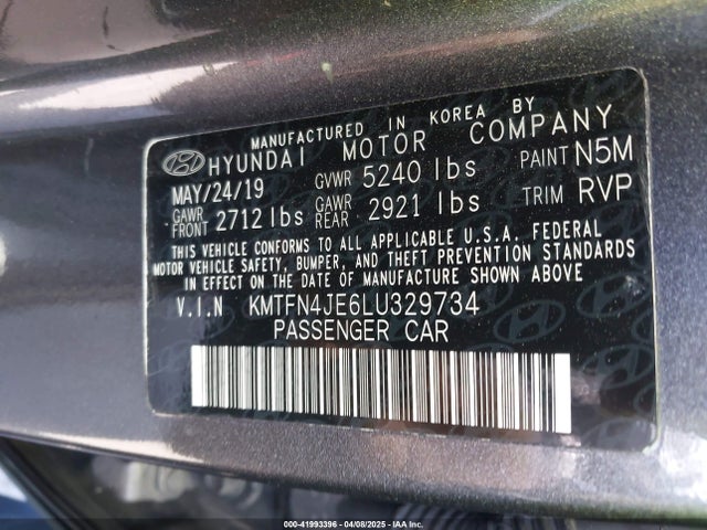 KMTFN4JE6LU329734 Genesis G80 3.8 Rwd