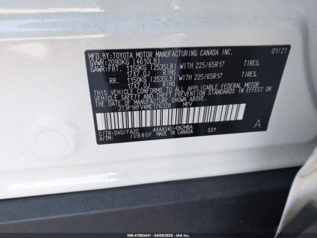 2T3P1RFV4MC176328 Toyota Rav4 Xle