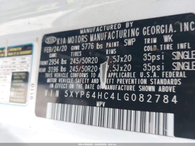 5XYP64HC4LG082784 KIA Telluride S