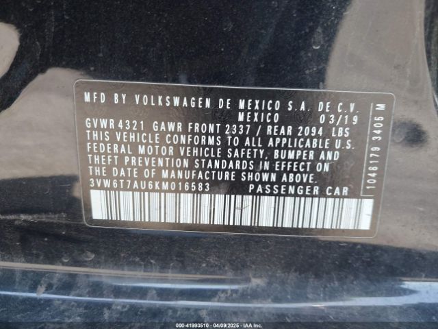 3VW6T7AU6KM016583 Volkswagen Golf Gti 2.0t Autobahn/2.0t Rabbit Edition/2.0t S/2.0t Se