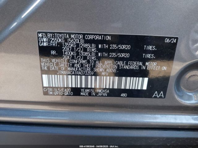 JTMABACA1RA073359 Toyota Bz4x Limited