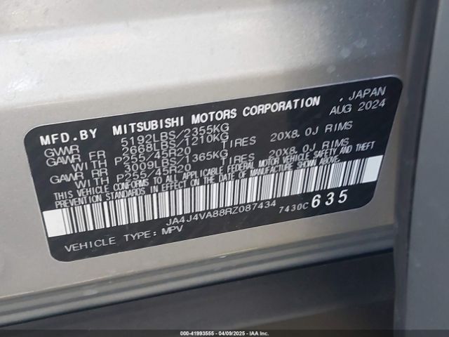 JA4J4VA88RZ087434 Mitsubishi Outlander