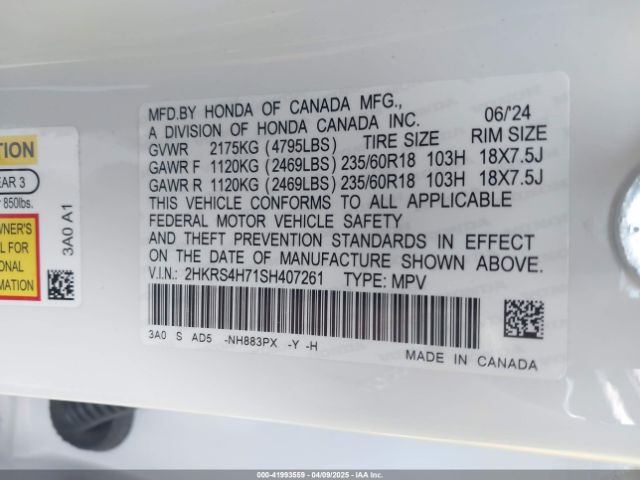 2025 HONDA CR-V 2HKRS4H71SH407261 Photo 8