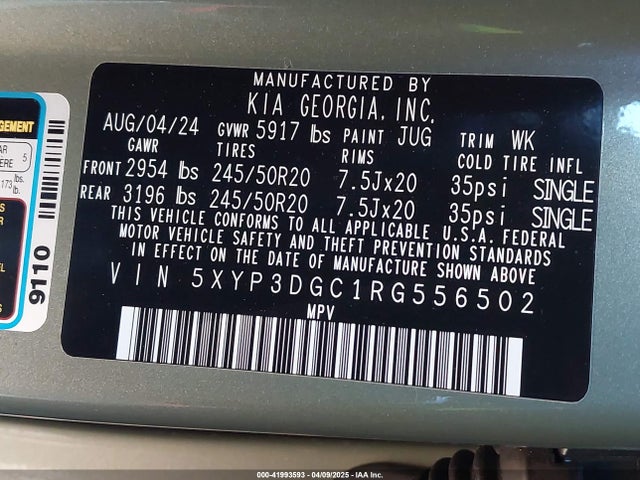 5XYP3DGC1RG556502 KIA Telluride Ex X-line