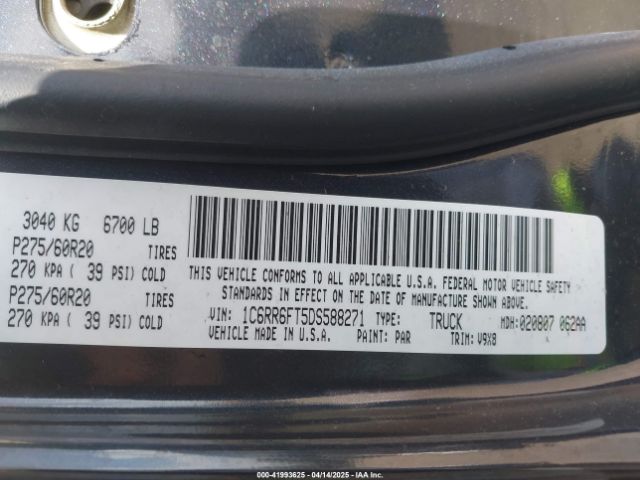 2013 RAM 1500 1C6RR6FT5DS588271 Photo 8