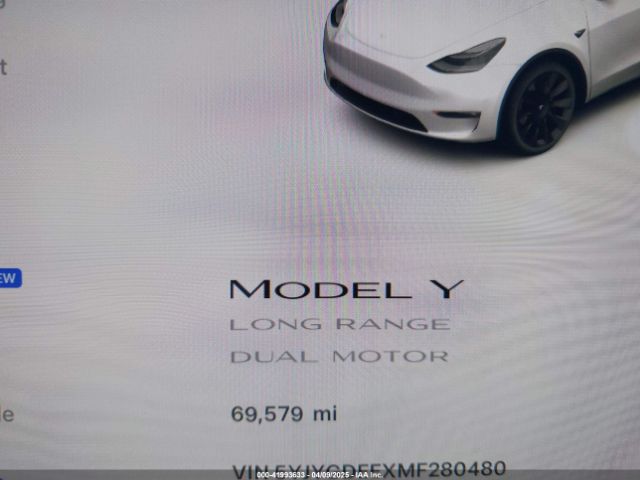 5YJYGDEEXMF280480 Tesla Model Y Long Range Dual Motor All-wheel Drive