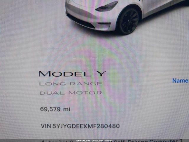 5YJYGDEEXMF280480 Tesla Model Y Long Range Dual Motor All-wheel Drive