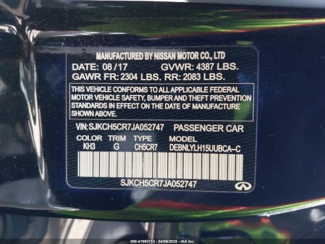 SJKCH5CR7JA052747 Infiniti Qx30 Premium
