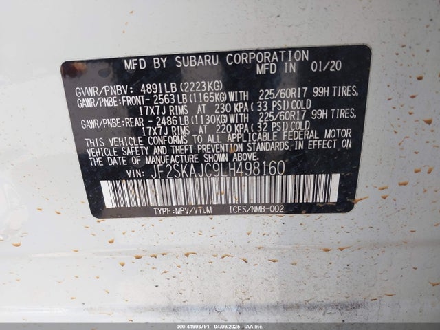 JF2SKAJC9LH498160 Subaru Forester Premium