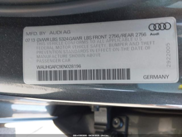 WAUHGAFC9EN028196 Audi A6 3.0t Premium Plus