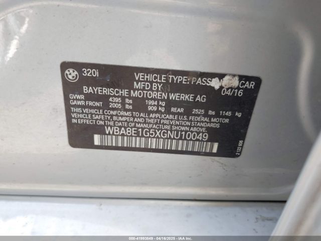 WBA8E1G5XGNU10049 BMW 320i