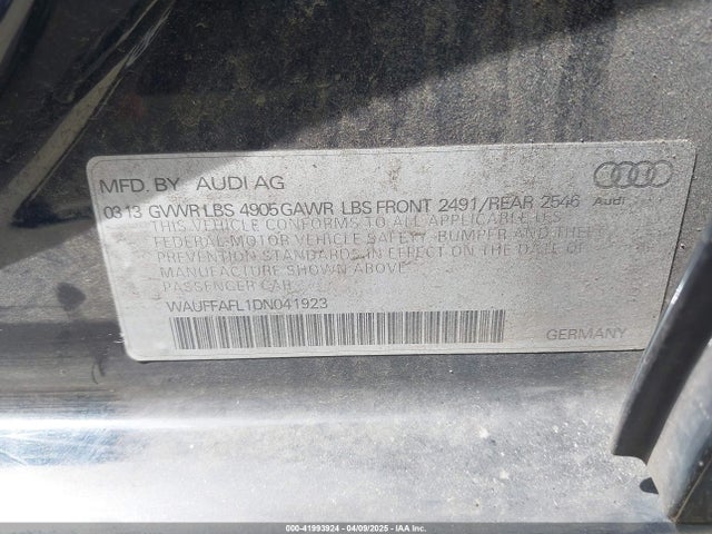 2013 AUDI A4 WAUFFAFL1DN041923 Photo 8
