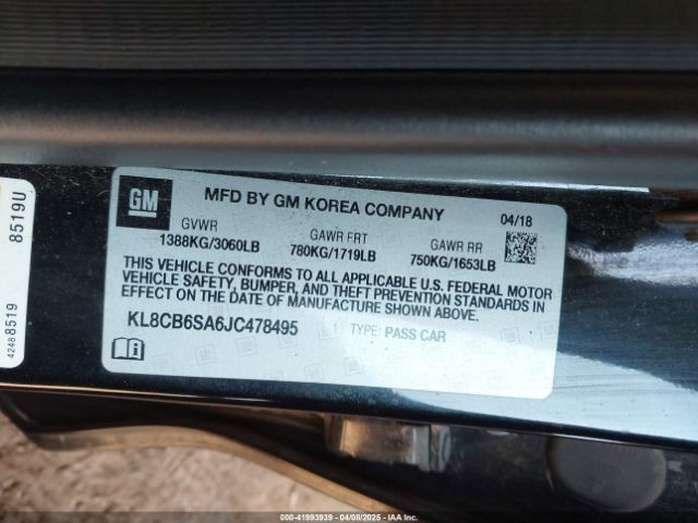 KL8CB6SA6JC478495 Chevrolet Spark Ls Cvt