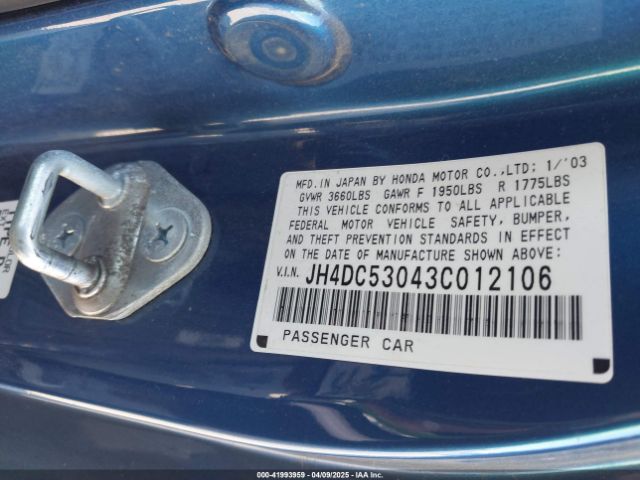 2003 ACURA RSX JH4DC53043C012106 Photo 8