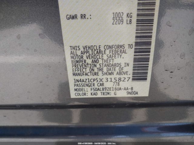 1N4AZ1CP5JC315827 Nissan LEAF S