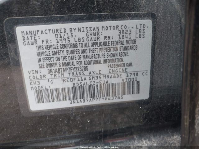 2015 NISSAN SENTRA 3N1AB7AP7FY223785 Photo 8