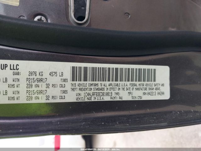 1C4NJRFB3ED810819 Jeep Patriot Latitude